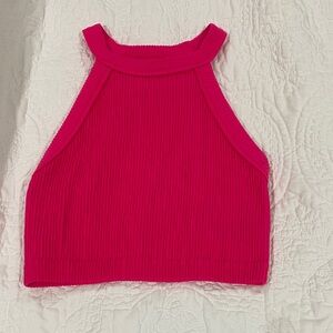 Aerie Hot Pink Ribbed Tank Top, Worn Once, Size Small